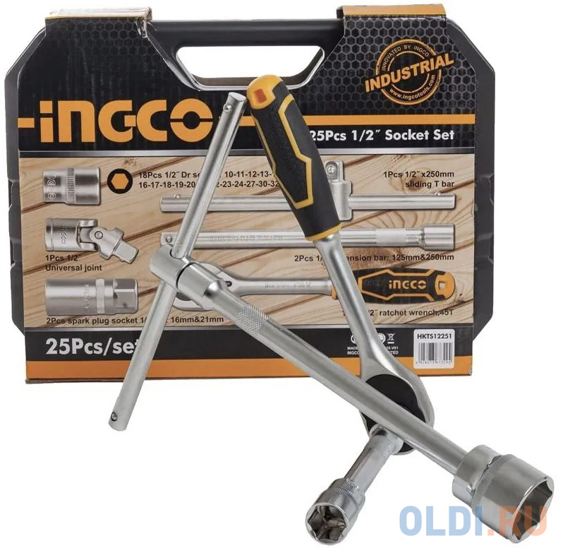 

Набор головок 1/2" с трещоткой 25шт INGCO HKTS12251