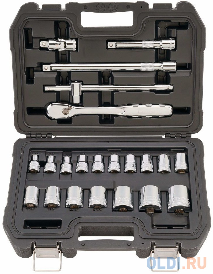 Набор метрических головок DeWalt 1/2 дюйма (6 точек) (22 шт.) DWMT19241-1