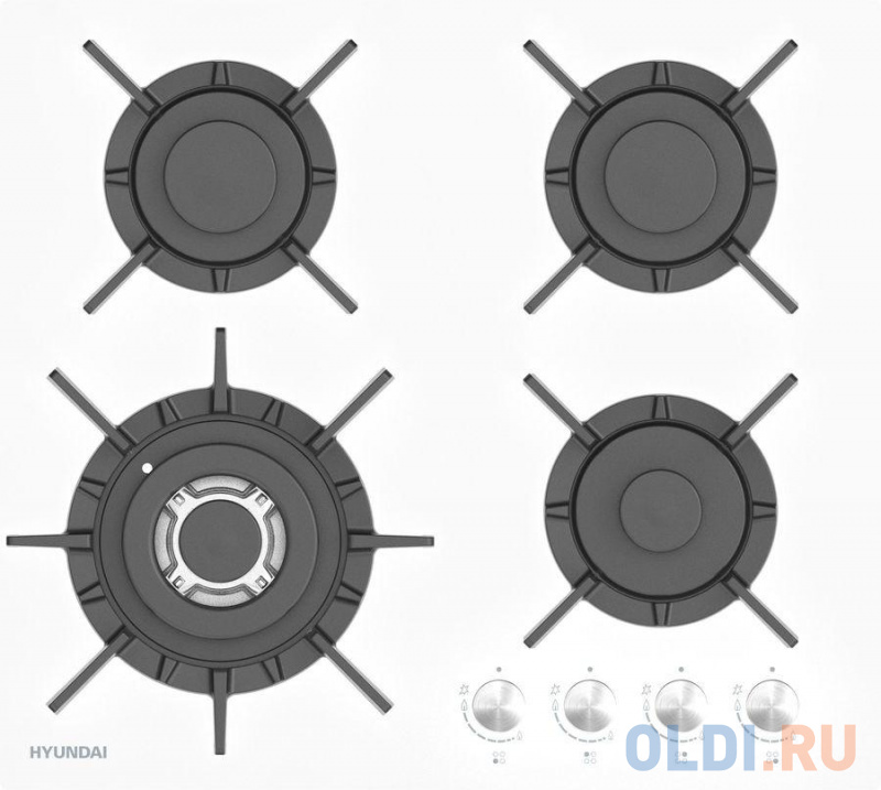 

Варочная панель газовая Hyundai HHG 6437 WG белый