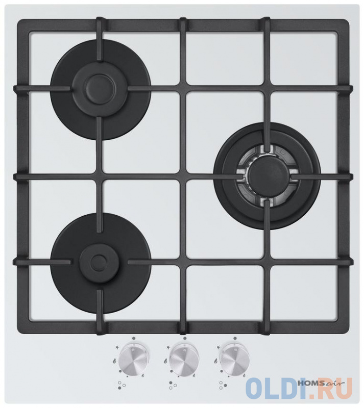 

Встраиваемая газовая панель HOMSair/ газ, механическое управление, 3 конфорки, газ контроль, автоподжиг, белый цвет