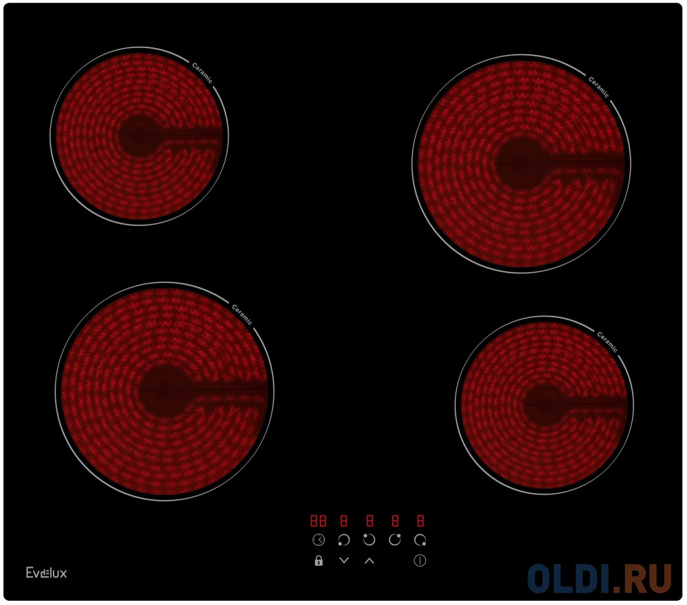 Варочная панель электрическая EVELUX HEV 640 B черный