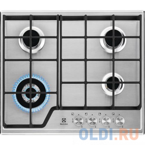 

Kitchen Retail !Газовая поверхность,цвет-нержавеющая сталь, 2 чугунных держателя, газконтроль варочной поверхности, интегрированный автоподжиг варочной поверхности, конфорки: газовая, средней мощности, газовая, средней мощности, WOK конфорка, газовая, ста