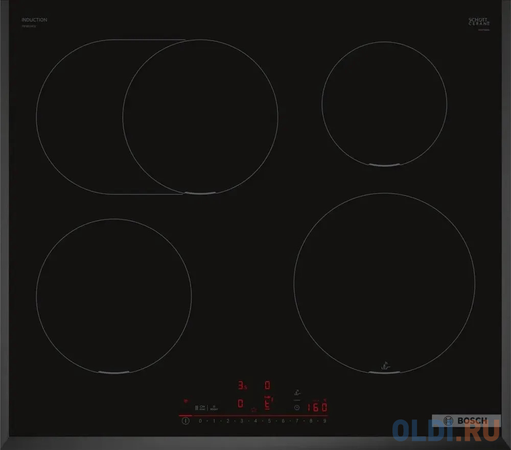 

Варочная панель индукционная Bosch PIF651HC1E черный