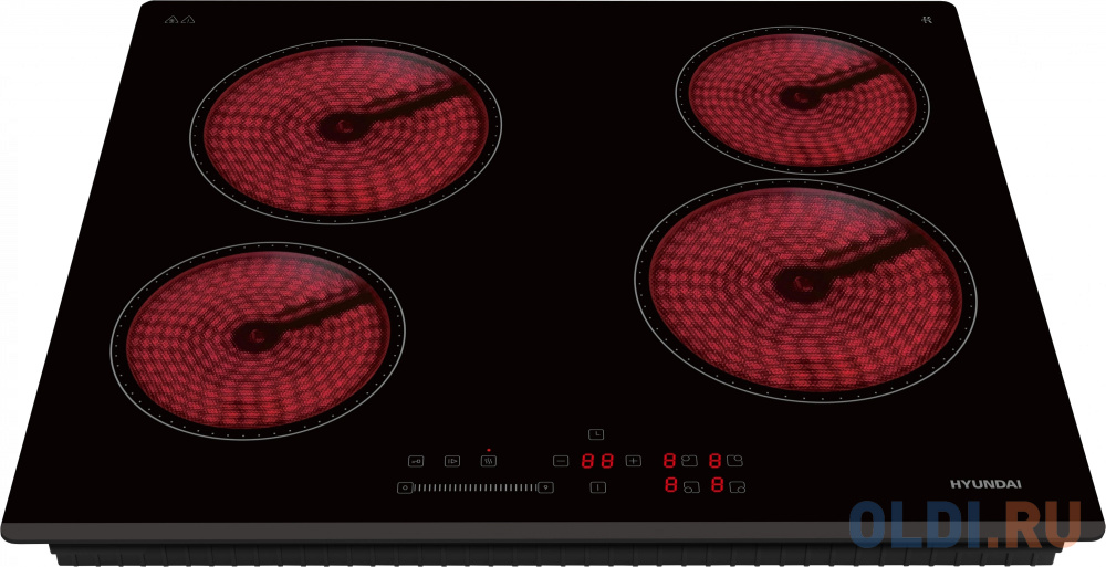 Варочная поверхность Hyundai HHE 6451 BG черный Вид№3