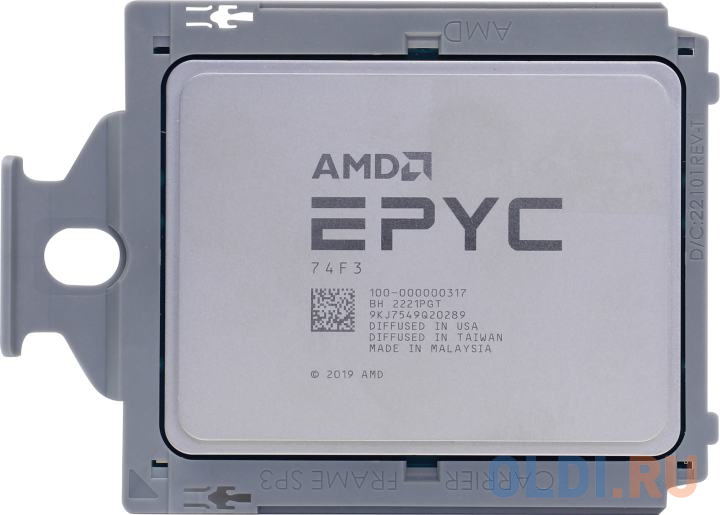 AMD EPYC 74F3 24 Cores, 48 Threads, 3.2/4.0GHz, 256M, DDR4-3200, 2S, 240/240W - 100-000000317