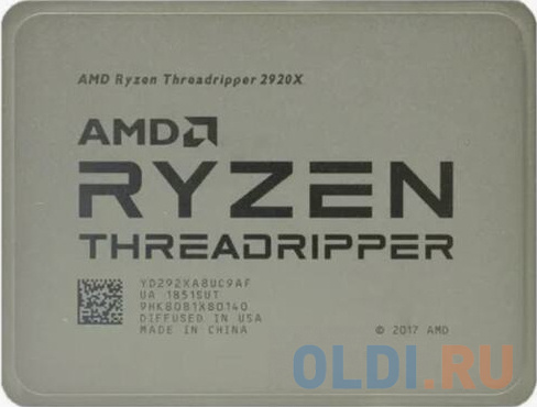 Процессор CPU AMD Ryzen Threadripper 2920X OEM <YD292XA8UC9AF> (TR4, 3.5GHz up to 4.3GHz/12x512Kb+32Mb, 12C/24T, Zen, 12nm, 180W, unlocked)