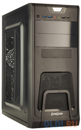  Exegate EX278390RUS  Miditower Exegate CP-603 Black, ATX, &lt;CP350W, 80mm&gt;, 2*USB+2*USB3.0, Audio  