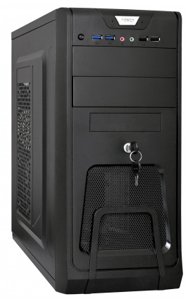  Exegate EX283217RUS  Miditower ExeGate CP-603UB Black, ATX, &lt;CP450W, 80mm&gt;, 2*USB+2*USB3.0, Audio,       