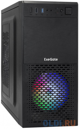   Minitower ExeGate mEVO-7807-NPX450 (mATX,  450NPX 12, 1*USB+1*USB3.0,  1x12  RGB )  