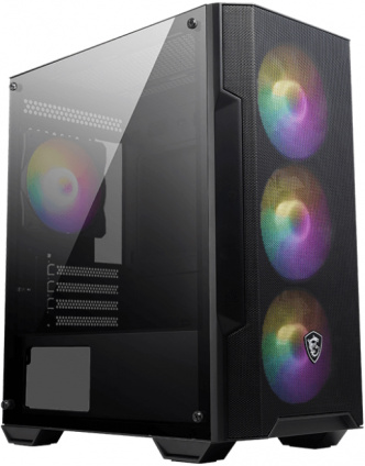  MSI MAG FORGE M100A, MATX, BLACK, WINDOW, 2x3.5&quot;, Compatible with 2.5&quot; (Max up to 4x2.5&quot;), 1xUSB 3.2 Gen 1, 2xUSB 2.0, FRONT 3x120mm ARGB, REAR 1x120mm ARGB  
