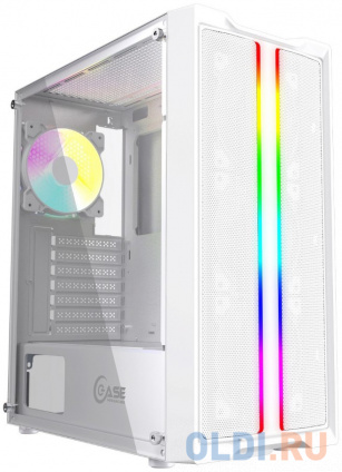   Powercase Mistral Evo White, Tempered Glass, 1x 120mm PWM ARGB fan + ARGB Strip + 3x 120mm PWM non LED fan, , ATX (CMIEW-F4S)  