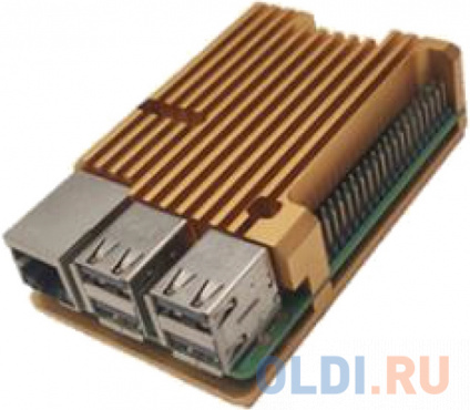  RA506  ACD Gold Metal Aluminum Case for Raspberry Pi 4B  