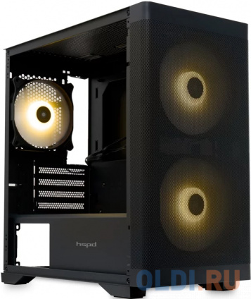    / HSPD M320, Mesh Mini-tower, Black, slide TG, 0.45 SPCC, 2x140mm ARGB+1x120mm ARGB mATX, mITX 160/340/184mm 2x2.5&quot;, 2x3.5&quot;, 4xPCI 2xUSB-A 3.0, 1xUSB-A 1.0 390x200x385mm   