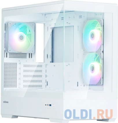  ZALMAN P30 V2, MATX, WHITE, WINDOW, 2x3.5&quot;, 3x2.5&quot;, 1xUSB TYPE-C, 1xUSB3.0, SIDE 2x120mm ARGB, REAR 1x120mm ARGB, VGA support   