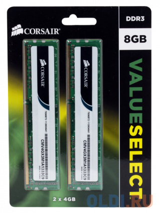    Corsair XMS3 DDR3 8Gb (2x4Gb), PC10660, DIMM, 1333MHz (CMV8GX3M2A1333C9)  