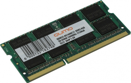      8Gb (1x8Gb) PC3-12800 1600MHz DDR3 SO-DIMM CL11 QUMO QUM3S-8G1600C11R  --