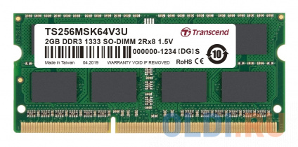      Transcend TS256MSK64V3U SO-DIMM 2Gb DDR3 1333MHz  