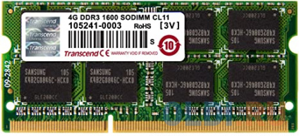      Transcend TS512MSK64V6N SO-DIMM 4Gb DDR3 1600MHz  