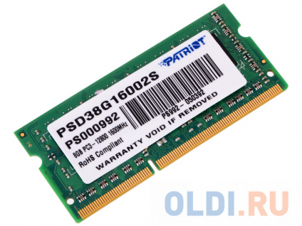      Patriot Signature SO-DIMM 8Gb DDR3 1600 MHz PSD38G16002S  