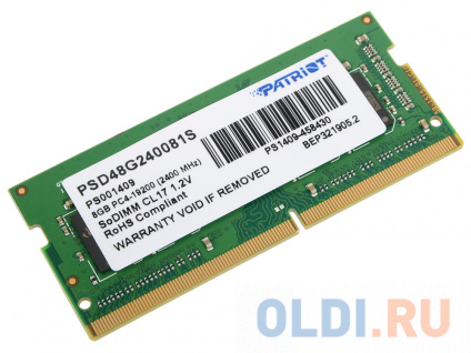      Patriot Signature SO-DIMM 8Gb DDR4 2400 MHz PSD48G240081S  