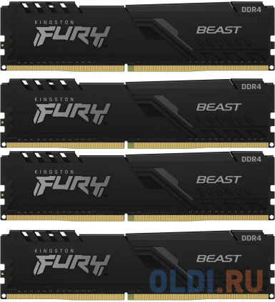      Kingston Fury Beast Black DIMM 128Gb DDR4 3600 MHz KF436C18BBK4/128  