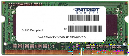      SODIMM 4GB PC12800 DDR3 PSD34G160081S PATRIOT  --
