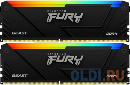      Kingston Fury Beast RGB DIMM 16Gb DDR4 3733 MHz KF437C19BB2AK2/16  