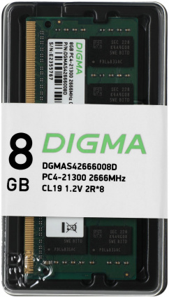      Digma DGMAS42666008D SO-DIMM 8Gb DDR4 2666 MHz DGMAS42666008D  