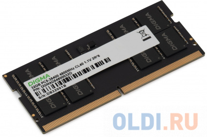   DDR5 32GB 4800MHz Digma DGMAS54800032D RTL PC5-38400 CL40 SO-DIMM 288-pin 1.1 dual rank Ret  --