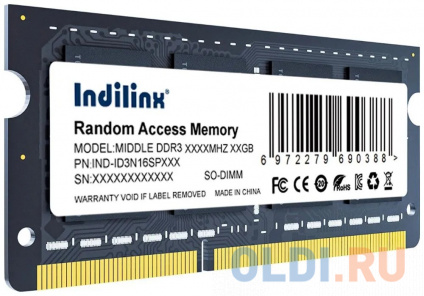   SO-DIMM DDR3 8Gb PC12800 1600MHz CL11 Indilinx 1.5V (IND-ID3N16SP08X)  