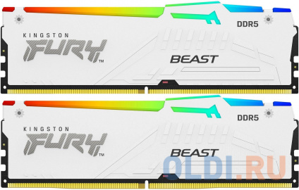      Kingston Fury Beast White Expo RGB DIMM 64Gb DDR5 6000 MHz KF560C36BWEAK2-64  