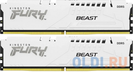      Kingston Fury Beast White DIMM 32Gb DDR5 6000 MHz KF560C30BWK2-32  -