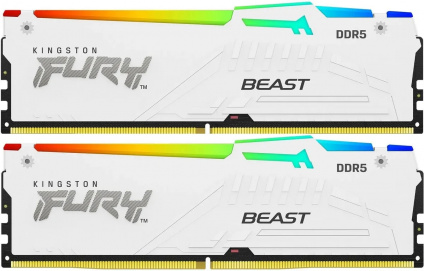      Kingston Fury Beast White RGB DIMM 64Gb DDR5 5600 MHz KF556C36BWEAK2-64  