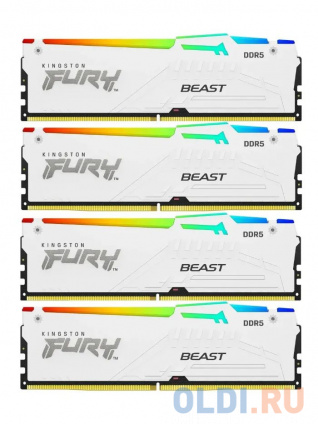      Kingston Fury Beast White RGB DIMM 64Gb DDR5 5200 MHz KF552C40BWAK4-64  