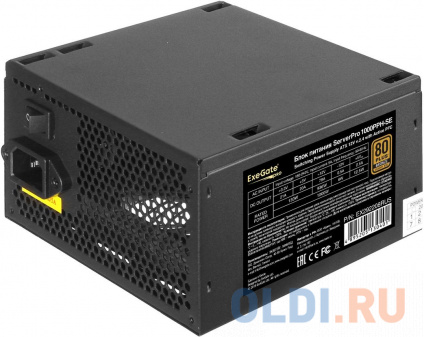    1000W ExeGate ServerPRO 80 PLUS Bronze 1000PPH-SE (ATX, for 3U+ cases, APFC,  89% (80 PLUS Bronze), 12cm fan, 24pin, 2x(4+4)p, 6xPCI-E, 8xSATA, 4xIDE, box, black)  