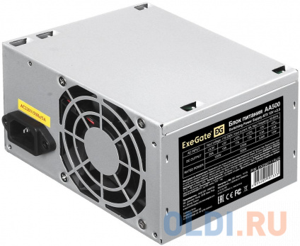    500W ExeGate AA500 (ATX, PC, 8cm fan, 24pin, 4pin, 2xSATA, IDE,  220V  )  