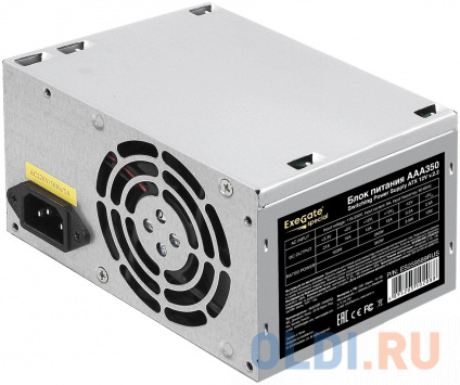    350W ExeGate AAA350 (ATX, PC, 8cm fan, 24pin, 4pin, 2xSATA, IDE,  220V  )  