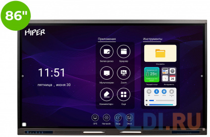    86&quot; HIPER IFP8602-HE (4K, Multi-Touch, 3840x2160, 8 ms, 178/178, 400 cd/m, 5000:1, 8GB+128G)  -