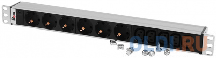     Rem-10    ., 6 Schuko, 5 IEC 60320 C13,  IEC 60320 C14, 10A, ., 19&quot; (R-10-6S-5C13-I-440-Z)  -