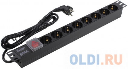  Exegate EX280843RUS   ExeGate ServerPro PDU-19H804 Al-8S-EU2.5-SW, 19&quot;,1U,, 8Schuko, , 2.5  -