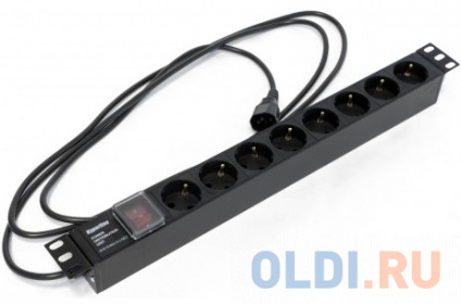  Hyperline SHE19-8SH-S-2.5IEC    19&quot; , ,    , 8  Schuko (10A), 250,   31.02,  2.5 ,   IEC 320 C14, 482.6x4  -