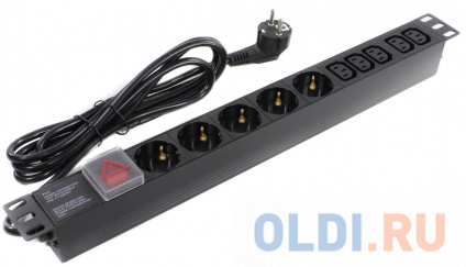  Exegate EX280867RUS   ExeGate ServerPro PDU-19H009 Al-5C135S-EU2.5-SW, 19&quot;,1U,,5C13,5Sch,,2.5  