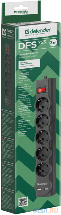    Defender DFS 753  3,0 , 5 , 2xUSB, 2.1A  --