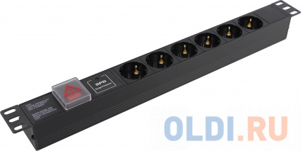  Exegate EX280832RUS   ExeGate ServerPro PDU-19H607 Al-6S-C14-SW-SPD1, 19&quot;,1U,, 6Schuko, 14, SPD1  -