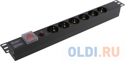  Exegate EX280830RUS   ExeGate ServerPro PDU-19H605 Al-6S-C14-SW-O, 19&quot;,1U,, 6Schuko, 14,     