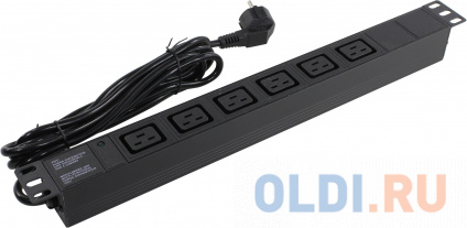  Exegate EX280871RUS   ExeGate ServerPro PDU-19H013 Al-6C19-EU3-SW, 19&quot;,1U,, 6 IEC 320 C19, , 3  