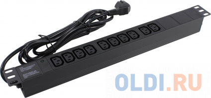  Exegate EX280863RUS   ExeGate ServerPro PDU-19H005 Al-10C13-EU3, 19&quot;,1U,, 10 IEC 320 C13, , 3  