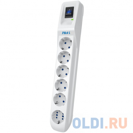    Pilot L GP 6  (5  + 1GP) 10 / Surge protector Pilot L GP 6 outlets (5 EUR + 1GP) 10 m white  -