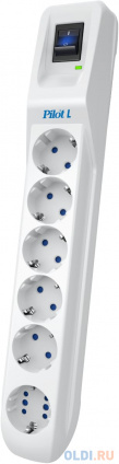    Pilot L GP 6  (5  + 1GP) 7 / Surge protector Pilot L GP 6 outlets (5 EUR + 1GP) 7 m white  