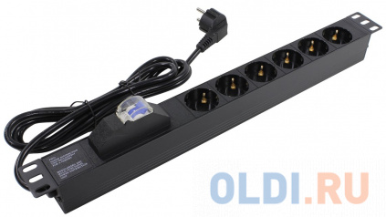  Exegate EX280835RUS   ExeGate ServerPro PDU-19H610 Al-6S-EU2.5-1P, 19&quot;,1U,,6Sch,,2.5,    